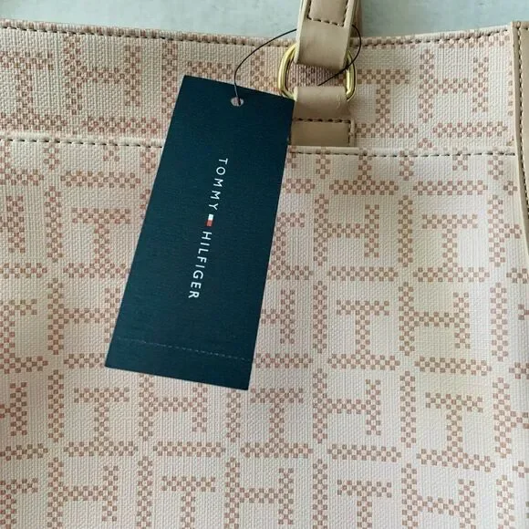 NEW TOMMY HILFIGER LARGE GEOMETRIC SHOULDER TOTE BAG - Picture 5 of 8